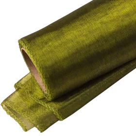 Organza 12cm x 8.2m - Verde măsliniu închis