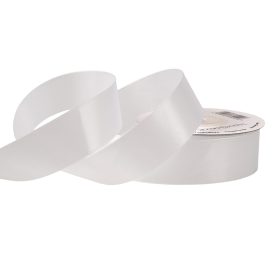 Satină panglică 25mm x 22.86m - Alb