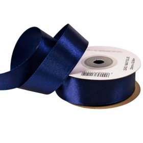 Satină panglică 25mm x 22.86m - Albastru marin