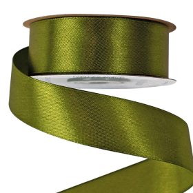 Satină panglică 25mm x 22.86m - Verde măsliniu
