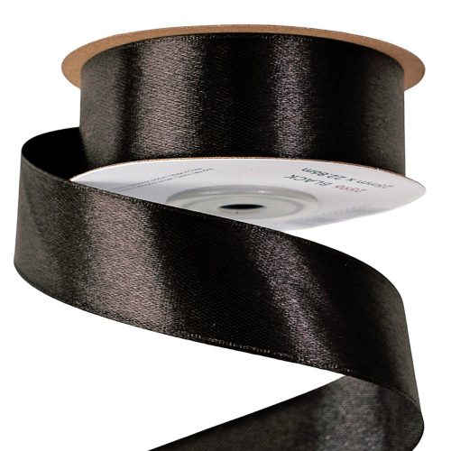 Panglică satinată 25mm x 22.86m – Negru  