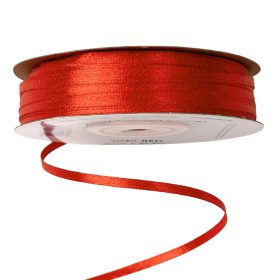 Satină panglică 3mm x 91.44m - Roșu