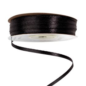 Panglică satinată 3 mm x 91.44 m - Negru