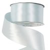 Panglică satinată 38mm x 22.86m – Gri cu ton albastru  