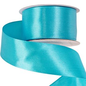Satină panglică 38mm x 22.86m - Aqua albastru