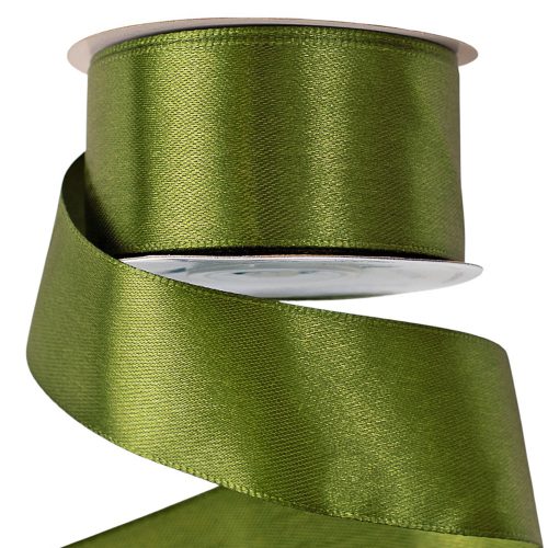Panglică satinată 38mm x 22.86m – Verde măsliniu