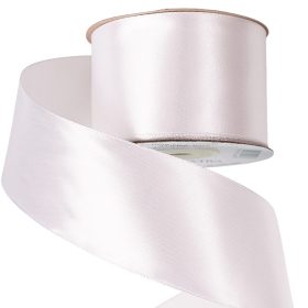 Satină panglică 50mm x 22.86m - Alb