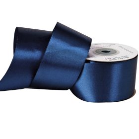Satină panglică 50mm x 22.86m - Albastru marin