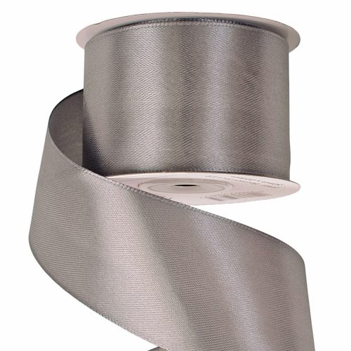 Panglică satinată 50mm x 22.86m – Argintiu cu ton albastru  