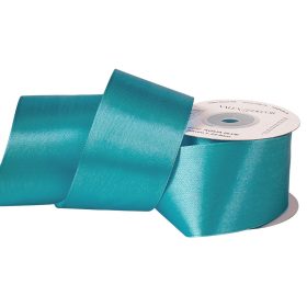 Satină panglică 50mm x 22.86m - Aqua albastru