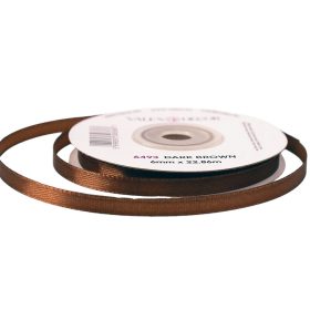 Satină panglică 6mm x 22.86m - Maro închis