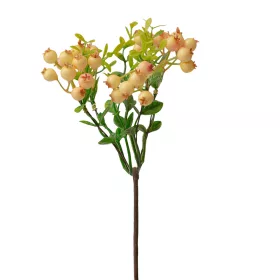 Ramură cu bobițe, 28.5cm - Alb/Roz