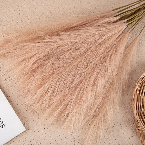 Buchet de iarbă pampas artificială 10 fire 56.6cm înălțime – Bej pudră  