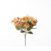 Buchet de hortensii și trandafiri artificiali 5 ramuri 25cm – Galben-piersică  