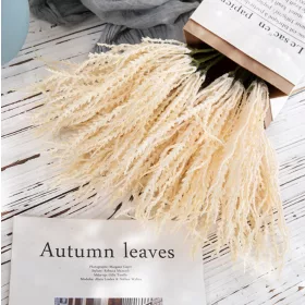 Mănunchi decorativ de plante artificiale, 23.5cm - Bej