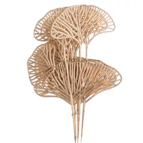   Mănunchi de frunze ginkgo biloba aurii metalizate, 6 fire, 37cm