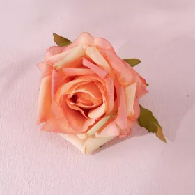 Cap de trandafir artificial, 8cm - Portocaliu