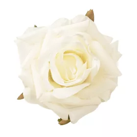 Cap de trandafir artificial, 8cm - Ecru