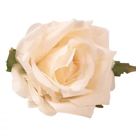 Cap de trandafir artificial, 8cm - Șampanie