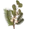 Ramură de iarnă cu brad, frunze și bobițe, 37cm