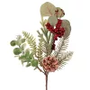 Ramură de iarnă cu brad, eucalipt, bobițe și con, 31cm