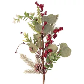 Ramură de iarnă cu brad, eucalipt, bobițe și con, 67cm
