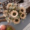 Buchet de floarea-soarelui artificială 42cm floare 9cm – Culoare șampanie  