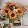 Buchet de floarea-soarelui artificială 42cm floare 9cm – Portocaliu  