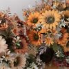 Buchet de floarea-soarelui artificială 42cm floare 9cm – Portocaliu  