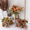 Buchet de floarea-soarelui artificială 42cm floare 9cm – Portocaliu  