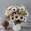 Buchet de floarea-soarelui artificială 42cm floare 9cm – Alb  