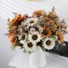 Buchet de floarea-soarelui artificială 42cm floare 9cm – Alb  