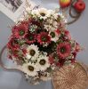 Buchet de floarea-soarelui artificială 42cm floare 9cm – Alb  