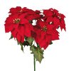 Buchet de poinsettia (steaua Crăciunului) 5 ramuri 37cm floare 13.5cm  