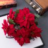 Buchet de poinsettia (steaua Crăciunului) 5 ramuri 37cm floare 13.5cm  