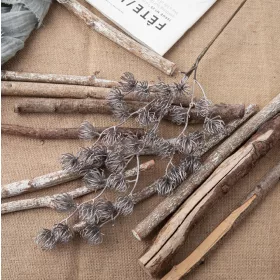 Ramură decorativă metalizată, 44cm - Șampanie