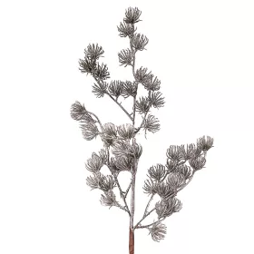 Ramură decorativă metalizată, 44cm - Argintiu