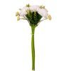 Buchet de garoafe artificiale 32cm diametru 15cm flori 6cm 7 fire – Alb  