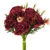 Buchet de garoafe artificiale 32cm diametru 15cm flori 6cm 7 fire – Bordeaux  