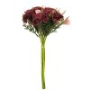 Buchet de garoafe artificiale 32cm diametru 15cm flori 6cm 7 fire – Bordeaux  