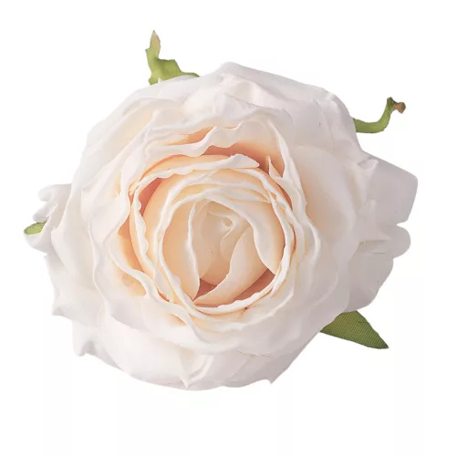 Cap de trandafir artificial, 7.5cm - Crem