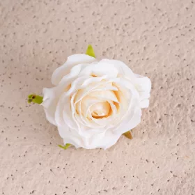 Cap de trandafir artificial, 7.5cm - Crem