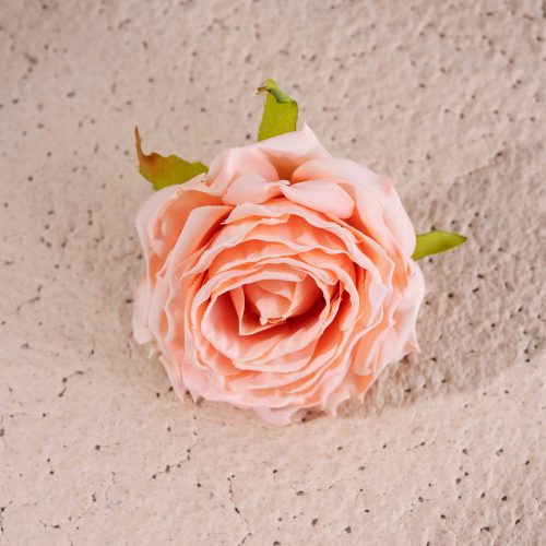 Cap de trandafir artificial 7.5cm – Șampanie  