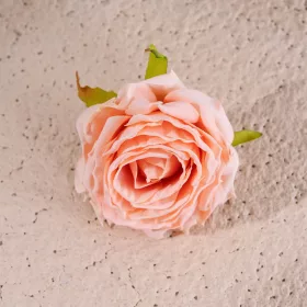 Cap de trandafir artificial, 7.5cm - Șampanie