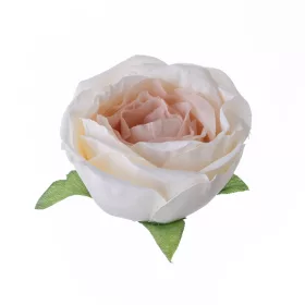 Cap de trandafir englezesc artificial, 5.5cm - Alb maroniu