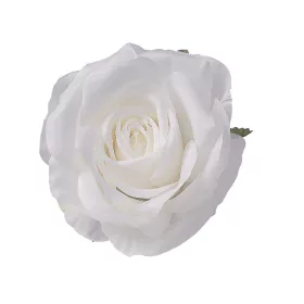 Cap de trandafir artificial, 10cm - Alb