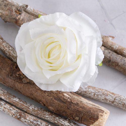 Cap de trandafir artificial 10cm – Alb  