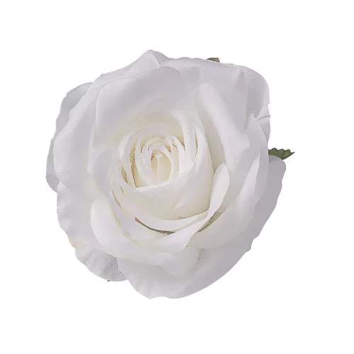 Cap de trandafir artificial, 10cm - Alb