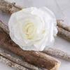 Cap de trandafir artificial, 10cm - Alb