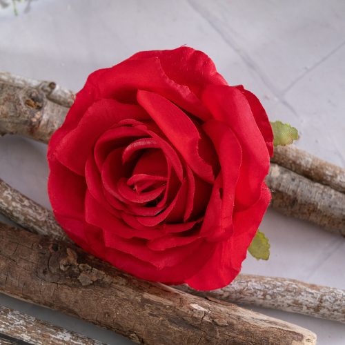 Cap de trandafir artificial 10cm – Roșu  